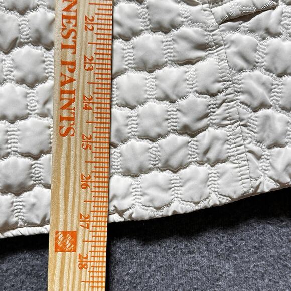 JONES NEW‎ YORK WOMENS QUILTED JACKET LIGHTWEIGHT White Cream sz Large Turn Lock - Picture 7 of 7